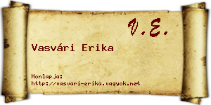 Vasvári Erika névjegykártya